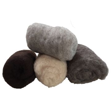 Schafwolle kardiert Naturfarben