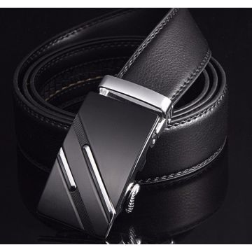 Ledergürtel schwarz Klemmschnalle