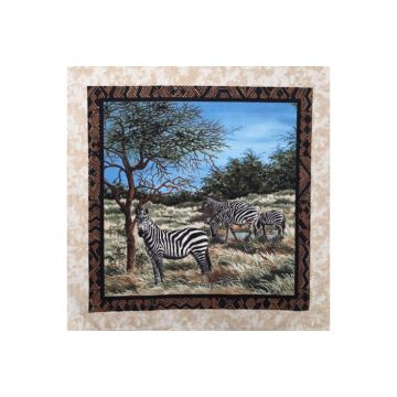 Stoff Panel Afrika Zebra 02