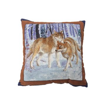 Zierkissen Wölfe im Winter