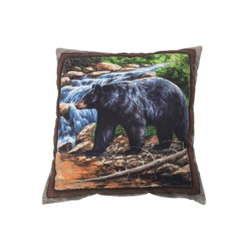 Zierkissen Bär am Wasserfall