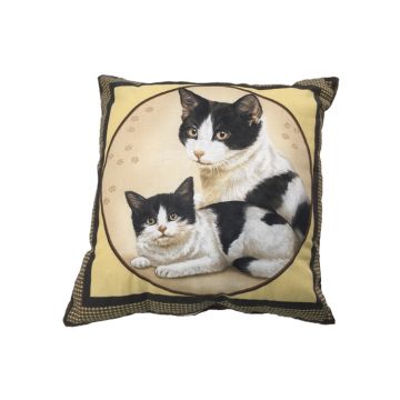 Zierkissen Katzen schwarz-weiss