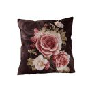 Zierkissen Rose auf Braunem Plüsch