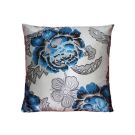 Zierkissen Rose blau gezeichnet