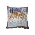 Zierkissen Wölfe im Winter