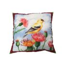 Zierkissen Vogel gelb